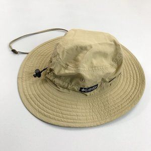 COLUMBIA Sportswear Nylon Booney Hat OS Fishing Hiking Sun Shade Packable Tan